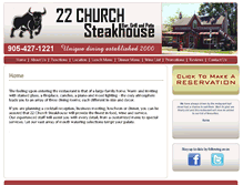 Tablet Screenshot of 22churchsteakhouse.com